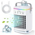 thumbnail image 1 of Brillar Mini aire acondicionado móvil para dormitorio, mini aire acondicionado móvil con bandeja de hielo, ventilador USB, hogar y oficina (blanco), 1 of 5