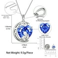 thumbnail image 2 of Juwaliy Collar de Luna Corazón Madre Hija Plata de Ley 925 Tanzanita Azul Piedra de Nacimiento de Diciembre Dije Joyería Mujeres Navidad Cumpleaños Idea de Regalo Mother Day, 2 of 7