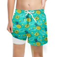thumbnail image 2 of SGMVNU Boys Swim Trunks with Compression Liner Boys Bathing Suit Size 8-10 Swimming Shorts Kids Bathing Suits Beach Board Shorts(Size 7 Years,6-Green), 2 of 4