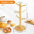 thumbnail image 2 of 2Pcs Wooden Pretzel Holder Stand Mug Holder Tree Shape Pretzel Display Holder Desktop Sausage Stand with Hex Wrench for Sausage Decoration, 2 of 11