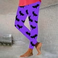 thumbnail image 4 of Idoravan Women's Leggings Women's Pants under $20 Halloween Women's Printed Casual Yoga Pants Trousers Purple M, 4 of 6