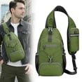 thumbnail image 2 of Green Crossbody Sling Bag Lightweight Shoulder Backpack for Hiking Travel Cycling and Outdoor Sports, 2 of 9