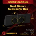 thumbnail image 3 of QPower Dual 10" Sub Box for Chevy Colorado Crew Cab & GMC Canyon Crew Cab 2015-2024, 3 of 7