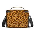 thumbnail image 3 of Brown and Orange Leopard Print Insulated Lunch Box for Women Men, Medium Leakproof Cooler Bag with Adjustable Strap, 10"x6.7"x8", 3 of 6