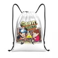 thumbnail image 2 of Mochila con cordón de Bill Cipher de Gravity Falls, mochila deportiva para gimnasio, bolsa de cuerdas con dibujos animados para correr, 2 of 5