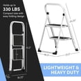 thumbnail image 2 of 2-Step Ladder with Wide Anti-Slip Platform & Thick Rubber Feet | Heavy Duty Foldable & Portable | 330 lbs Capacity, Steel Frame, Rubber Handgrip, Folding Step Stool, 2 of 6
