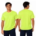 thumbnail image 2 of Gildan High Visibility Short Sleeve Pocket Safety Work T-Shirt For Men, (Safety-Green 2 Pack, L), 2 of 9
