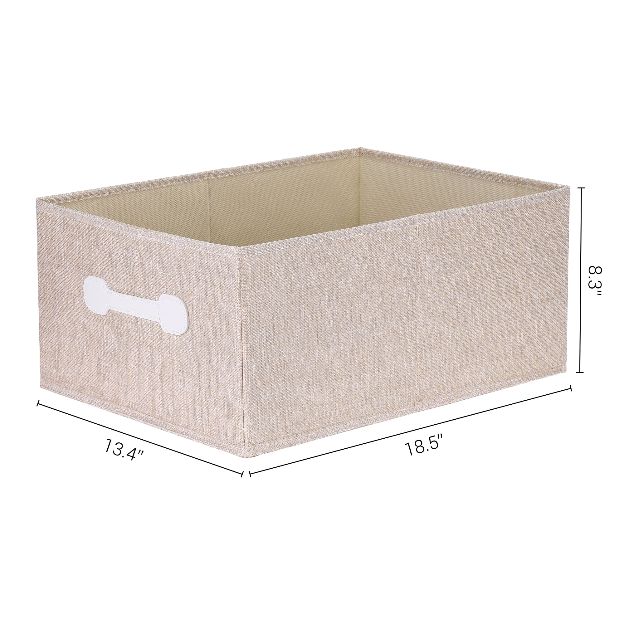 Unique Bargains Fabric Storage Cube Storage Bin Storage Basket Beige 18.5*13.4*8.3in