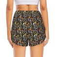 thumbnail image 4 of Vsdgher Daisies Flowers Print Women's Running Double Layer Shorts High Waisted with Pockets Elastic Yoga Workout Athletic Gym Sports, 4 of 8