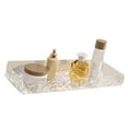 thumbnail image 4 of Bathroom Shelves Acrylic Space Saving Hole Free Floating Wall Mounted Hanging Shelves for Bathroom Sink Transparent Stone Pattern, 4 of 5