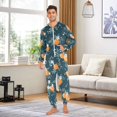 thumbnail image 6 of FORMRS Onesies Pajama for Adults Unisex Hoodie Winter Jumpsuit One Piece Sleepwear, Sizes S-2XL, Blue Oranges, 6 of 7