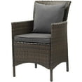 thumbnail image 3 of Side Dining Chair and Table Set, Rattan, Wicker, Brown Grey Gray, Modern Contemporary Urban Design, Outdoor Patio Balcony Cafe Bistro Garden Furniture Hotel Hospitality, 3 of 6