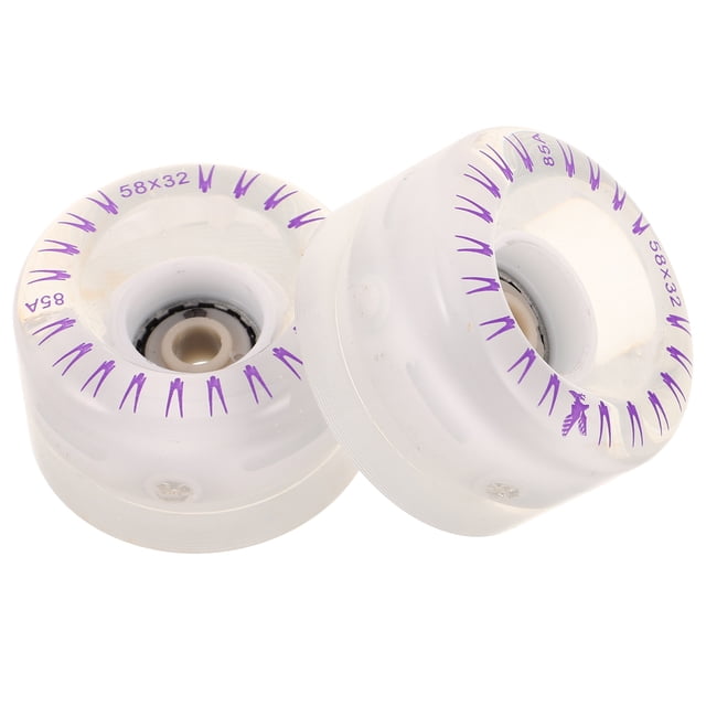 Roues de Patins à Roulettes Transparentes Lumineuses avec Roulements Installés pour Patinage en Quad Glisse Lisse en PU