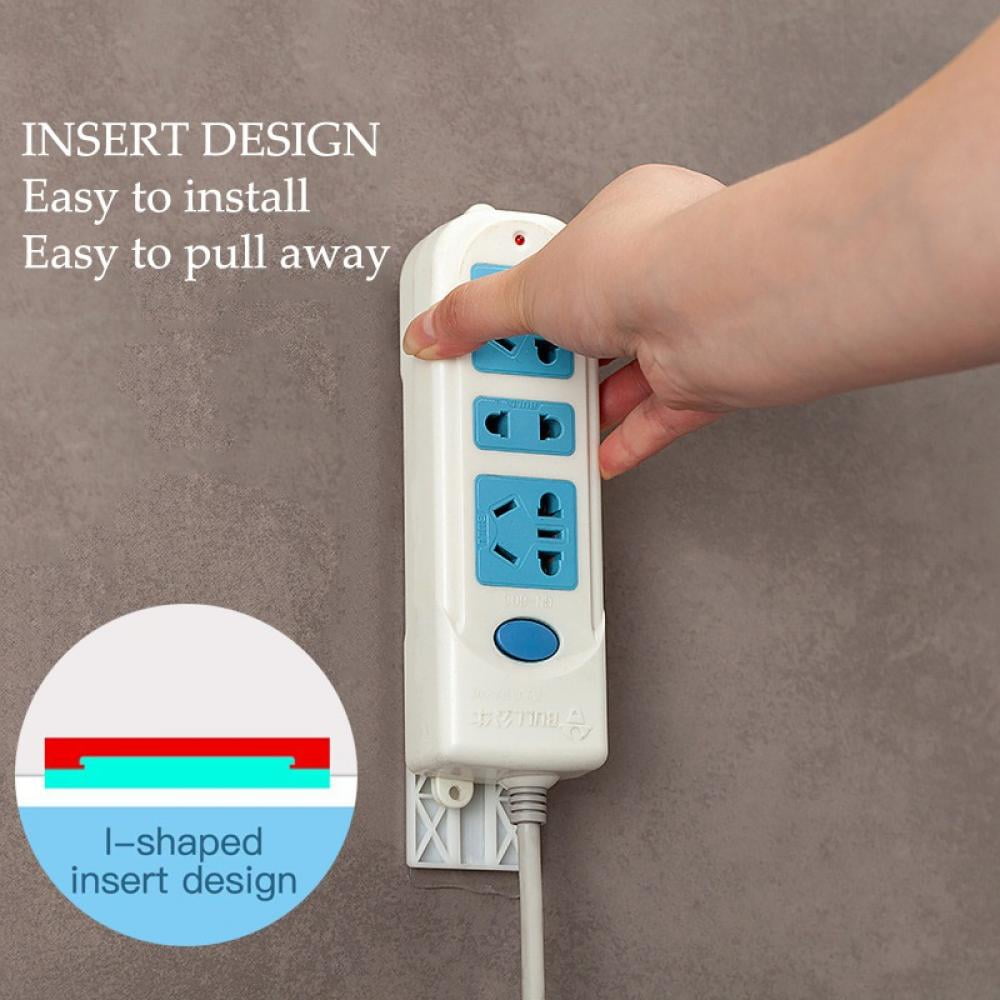 Self Adhesive Wall Mount Power Strip Fixator PunchFree Seamless Power