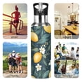 thumbnail image 7 of Yayeee 33oz Insulated Water Bottle Double Wall Stainless Steel with Flip Straw Lid, Blue Floral Lemons, 7 of 7
