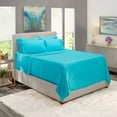 thumbnail image 4 of Nestl Extra Deep Pocket Full Size Sheets - 6 Piece Soft Microfiber Bed Sheets Set Fits 18"-24" Mattresses, Beach Blue, 4 of 8