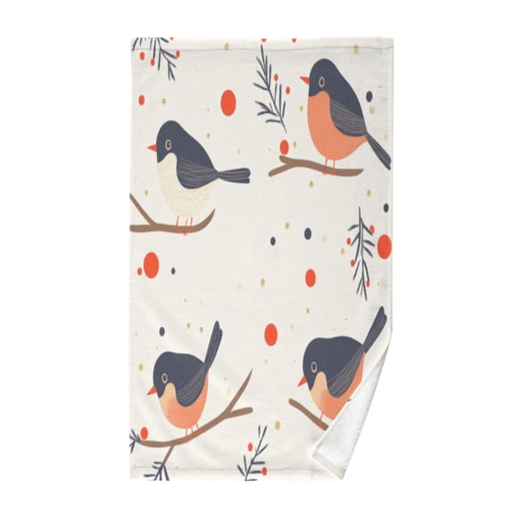 Pure Cotton Face Towel 16x28 Inches Hand Towel Bath Towel Hand Bath Towels Soft Good Water Absorption for Washing Face Wiping Face Little Black Bird Christmas
