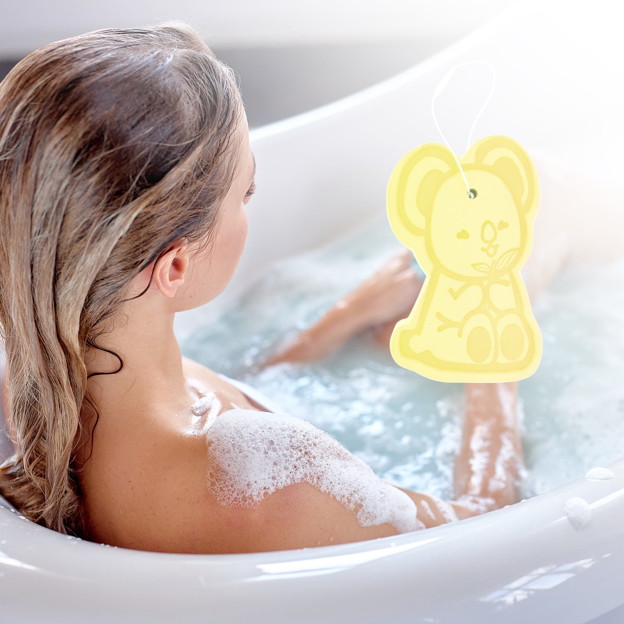 Unique Bargains Cartoon Bath Shower Brush 4.53"x2.76"x1.1" 1 Pc Lemon Yellow