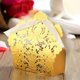 thumbnail image 3 of 50pcs Wedding Favor Boxes Hollow Out Craft Paper Box For Gifts Candy Sweets with Ribbons (Bright Gold), 3 of 3