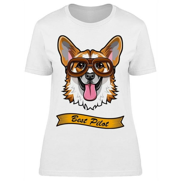 Corgi, The Best Pilot T-Shirt Women -Image by Shutterstock, Female Large