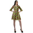 thumbnail image 3 of Moomaya Robe Chemise en Crêpe Poly pour Femmes Manches à Volants Imprimées Tenue d'Été Décontractée, 3 of 4