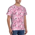 thumbnail image 4 of Yiaed Cartoon Poodle Dog Print Mens Short Sleeve Tight Fit T-Shirt, Crewneck Casual Tee-Large, 4 of 5