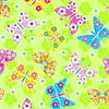 Creative Cuts Cotton 44" wide, 2 yard cut fabric - Butterfly Print, Lime Green