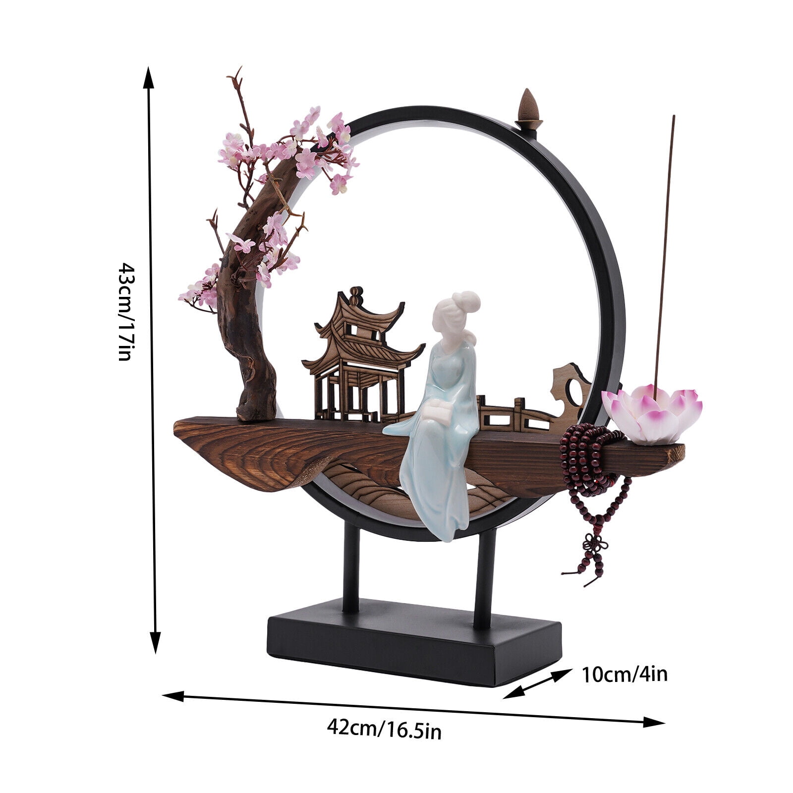 Incense Burner Holder 3 Gear Led Night Light Ceramic Backflow Incense Decoration