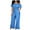 Light Blue, variant on XWSHYW Romper Women Plus Size Short Sleeve Solid Color Jumpsuit Leisure Loose Fit Comfort Waist Long Jumpsuits