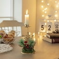thumbnail image 3 of AURORA TRADE Christmas Candlestick Simulation Pine Needles Pine-cones Snowflake/Star/Elk Candle Stand Desktop Ornament Lovely Candleholder Ornament Wedding Party Table Decoration Christmas Gift, 3 of 8