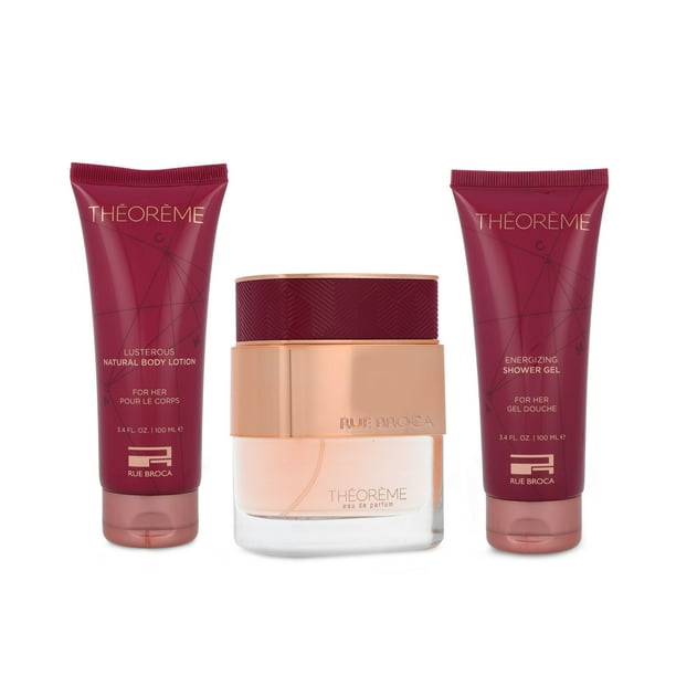 SET RUE BROCA THEOREME FEMME 3PZS 90ML EDP SPRAY/ BODY LOTION 100ML/ SHOWER GEL 100ML