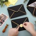 thumbnail image 4 of 50 Pcs A7 s 5 x 7 Card s V Flap Mailer with Gold Border for Office Wedding Invitation Cards Graduation Baby Shower Greeting Cards(Black), 4 of 4