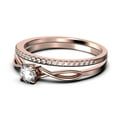 thumbnail image 4 of Infinity Loop 1.00 Carat Round Cut Diamond Moissanite Engagement Ring, Twisted Wedding Band in 925 Sterling Silver With 18k Rose Gold Plating, Bridal Set, Matching Band, Anniversary, 4 of 4