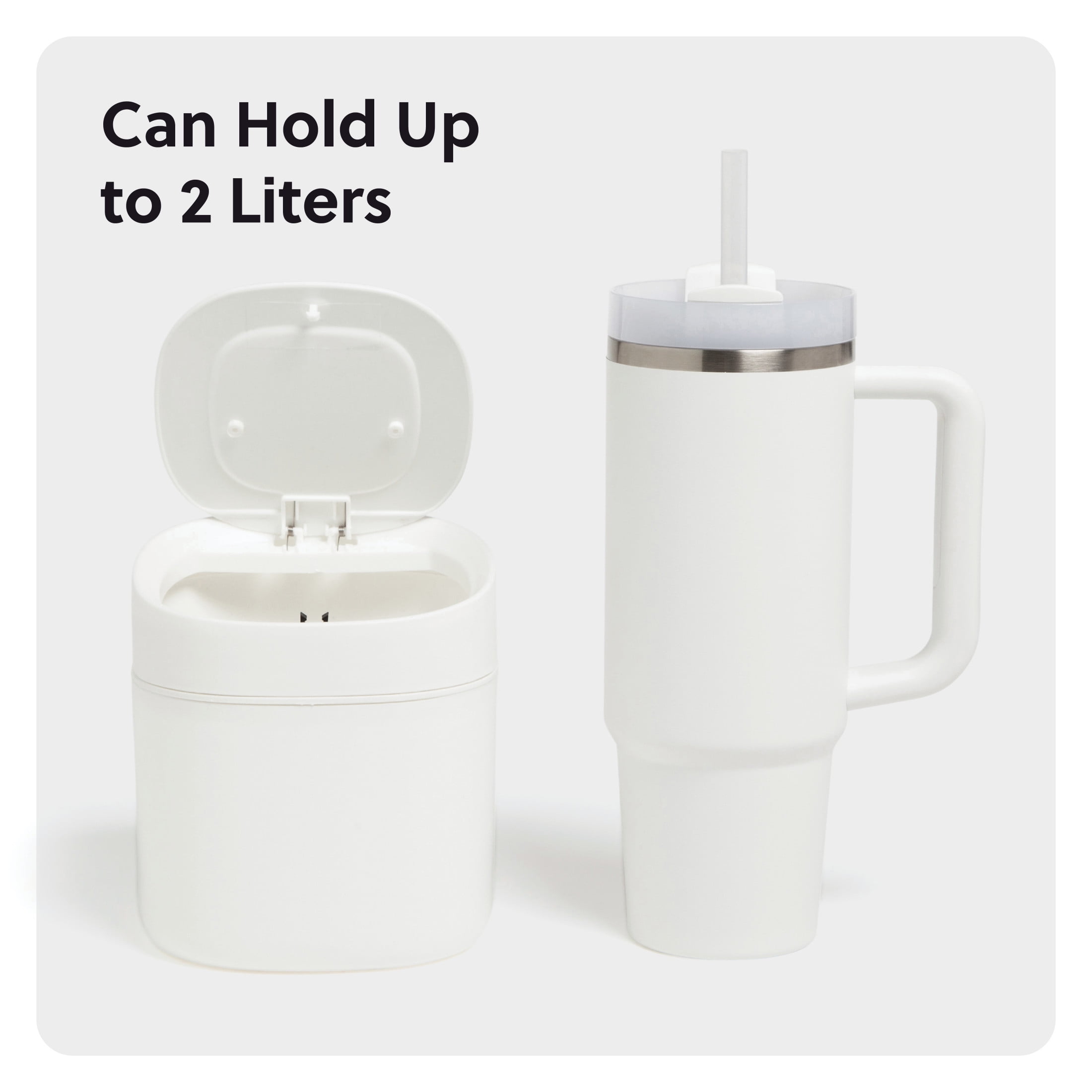 U&nbsp;Brands&nbsp;Desktop Mini Trash Can, Wastebasket, Indoor, Office,&nbsp;5.9 x 5.3 x 5.3 in., White, 1 Each