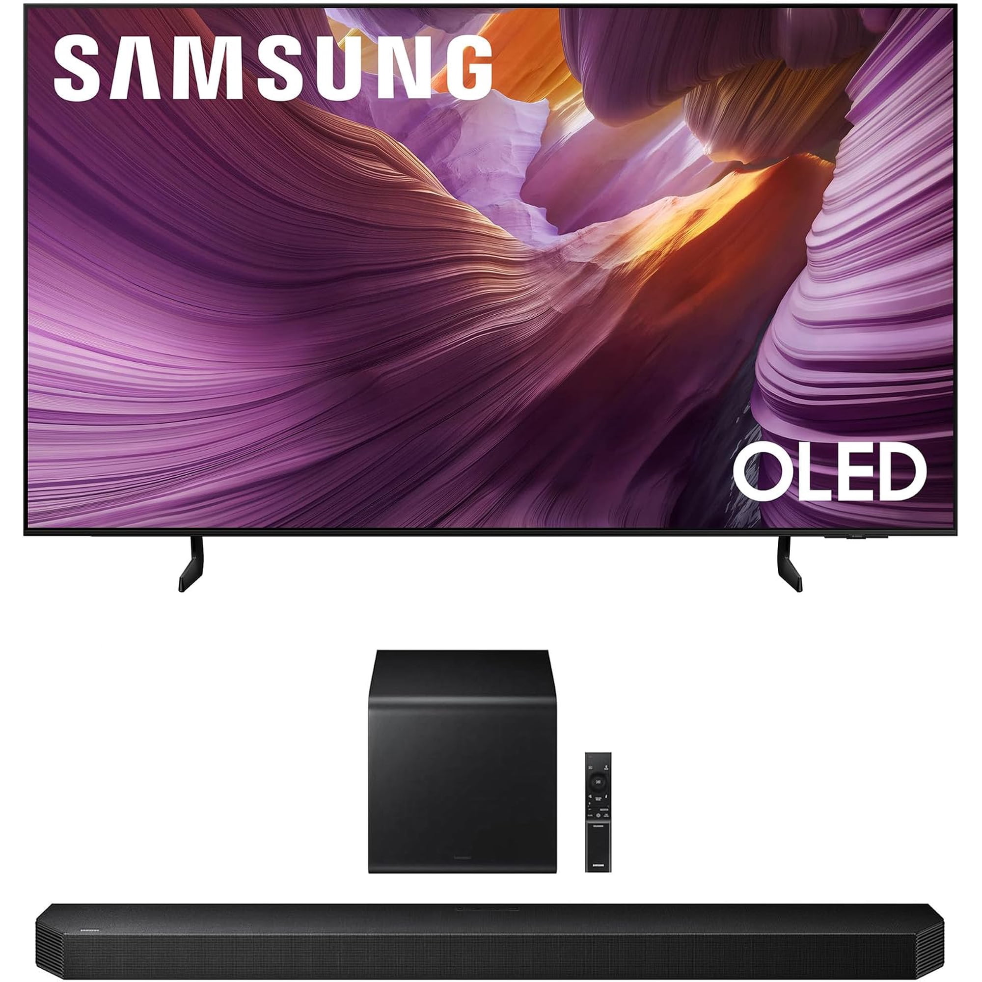 Samsung QN77S85FAEXZA 77 Inch OLED HDR 4K Smart TV with a Samsung HW-Q800F Q Series Soundbar 5.1.2 Ch Subwoofer (2025)