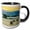 Black/White, variant on 3drose, France, Provence. Lavender Field Near Sault., 11oz Two-tone Green Mug