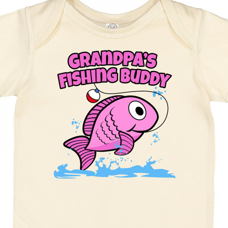 Inktastic Grandpa Fishing Buddy Girls Fish Girls Baby Bodysuit 