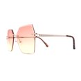 thumbnail image 3 of SA106 Womens Angular Beveled Rimless Butterfly Sunglasses Gold Orange Yellow, 3 of 4