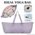 thumbnail image 3 of WANDF Large Yoga Mat Bag with Shoe Compartment Wet Pocket,Gym Accessory Storage Bag, Water Resistant Ladies Yoga Tote  Bag, Purple, 3 of 8