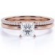 thumbnail image 1 of JeenMata Anillo de Bodas Asequible de Moissanita de Corte Princesa de 1,75 Quilates Engastado en Oro Rosa de 18 K sobre Plata para Mujer, 1 of 6