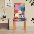 thumbnail image 4 of Yayeee 4 Pack Dining Chair Covers Stretch Parson Chairs Slipcovers Seat Protector, Stripes Pattern, 4 of 6