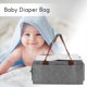 thumbnail image 3 of Diaper Organizer Baby Nursery Storage Basket With Zipper Lid And Leather Handle Baby Changing Bag, 3 of 5