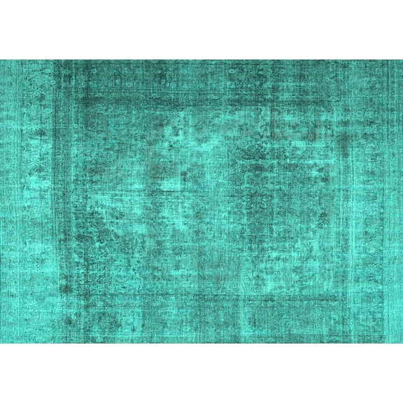 Ahgly Company Machine Washable Indoor Rectangle Persian Turquoise Blue Traditional Area Rugs, 5' x 7'
