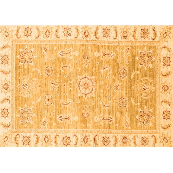 Ahgly Company Indoor Rectangle Oriental Orange Traditional Area Rugs, 2' x 3'