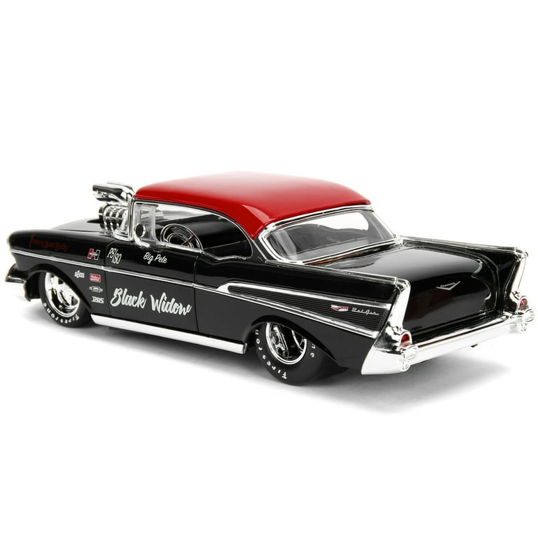 Jada TOYS ミニカー ’57 CHEVY® BEL AIR® Diecast 1957 Chevrolet Bel Air Black with Red Top 