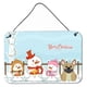thumbnail image 1 of Caroline's Treasures - Feliz Navidad Carolers Bulldog francés, color crema, para colgar en la pared o en la puerta, BB2341DS812, 8 x 12, multicolor Caroline's Treasures BB2341DS812, 1 of 1