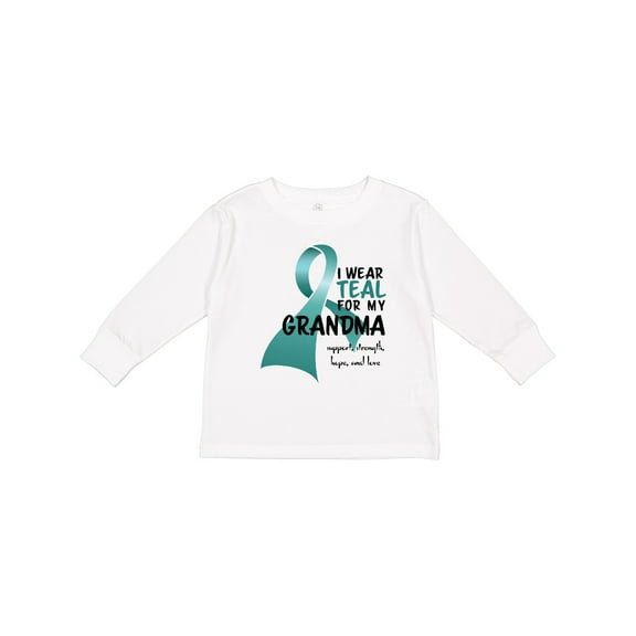 Inktastic I Wear Teal for my Grandma Boys or Girls Long Sleeve Toddler T-Shirt