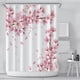 thumbnail image 1 of ZHAOCHENG Un juego (flores de cerezo, 180 cm × 180 cm) Cortina de ducha, cortina de baño de tela de mariposa antimoho para mujeres y hombres con 12 ganchos de cortina lavables de secado rápido, 1 of 5