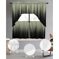 thumbnail image 2 of Sage Green Black Ombre Swag Kitchen Curtains Sets for Windows 24 Inch Length, Modern Abstract Striped Gradient Short Window Curtain Panels Swags Valances and Tiers 3 Piece Set for Cafe/Dining Room, 2 of 5