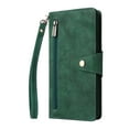 thumbnail image 5 of Feishell for Samsung Galaxy A05 Wallet Case with Wrist Strap,Premium PU Leather Zipper Pocket Magnetic Buckle Folio Flip ID Credit Card Slots Shockproof Kickstand Phone Case for Women Men,Green, 5 of 15